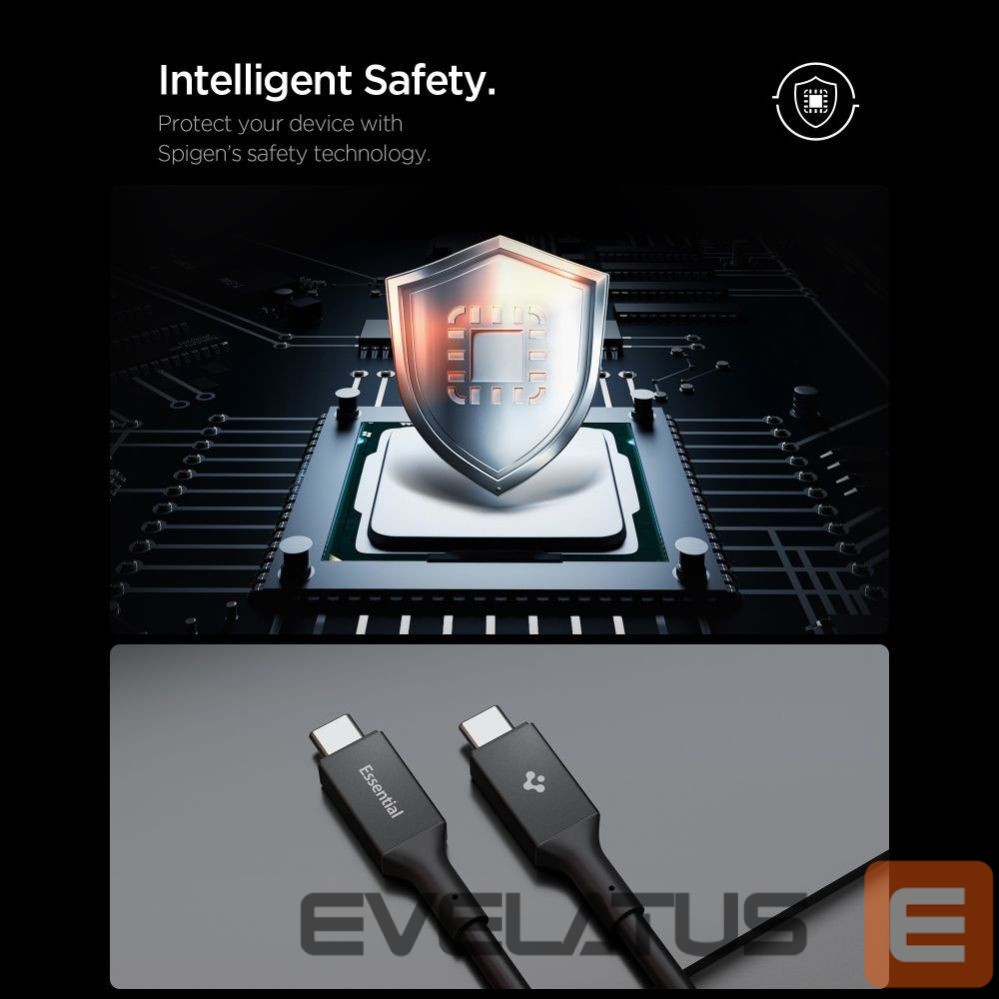 Other goods Spigen Spigen Essential EB24012CC USB-C / USB-C 240W 120cm Cable - Black