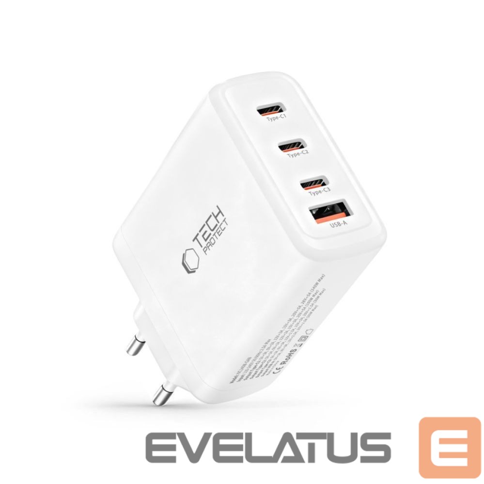 Muud kaubad Tech-Protect Tech-Protect NC140W-GAN 4-Port 140W Wall Charger - White