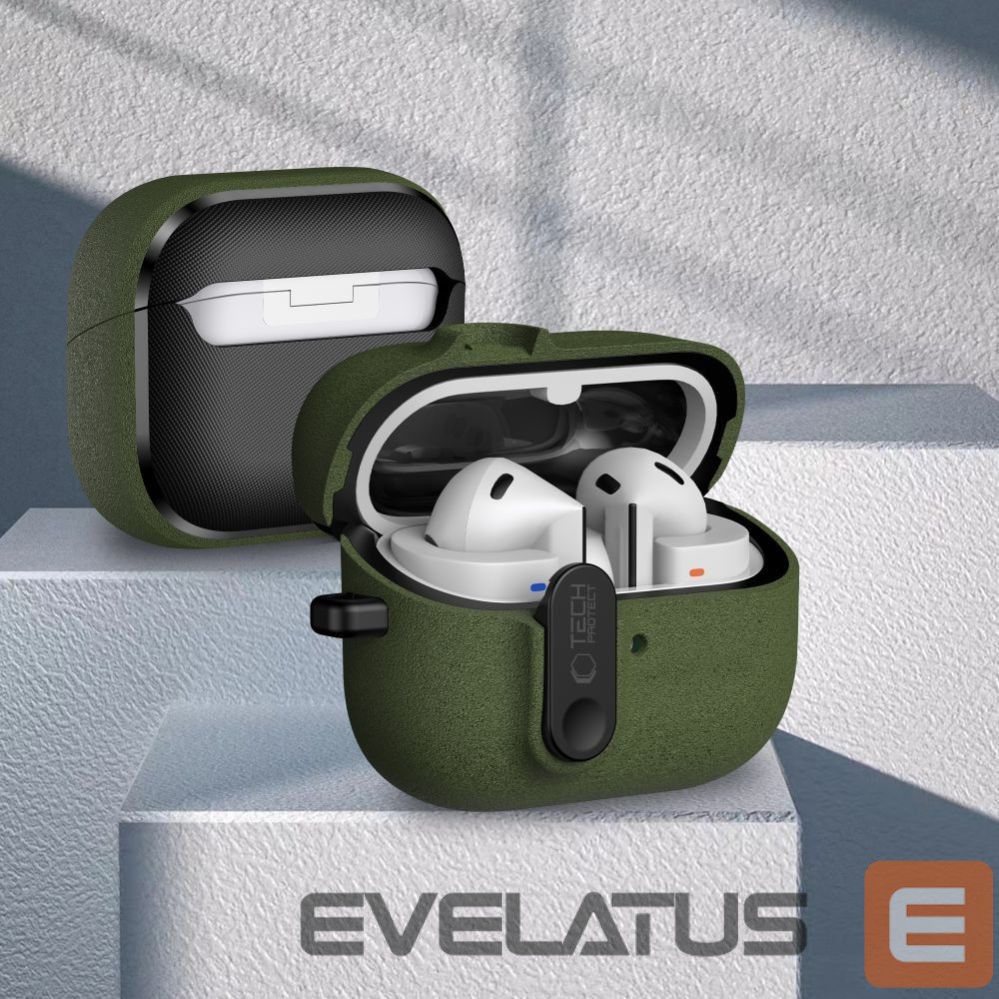 Muud kaubad Tech-Protect Tech-Protect Slim Hook Case for Samsung Galaxy Buds 3 / 3 FE / 3 Pro - Green