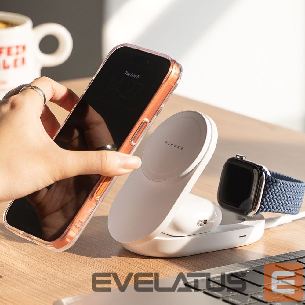 Other goods Ringke Ringke QI2.2 25W 3in1 Magnetic MagSafe Inductive Charger - White