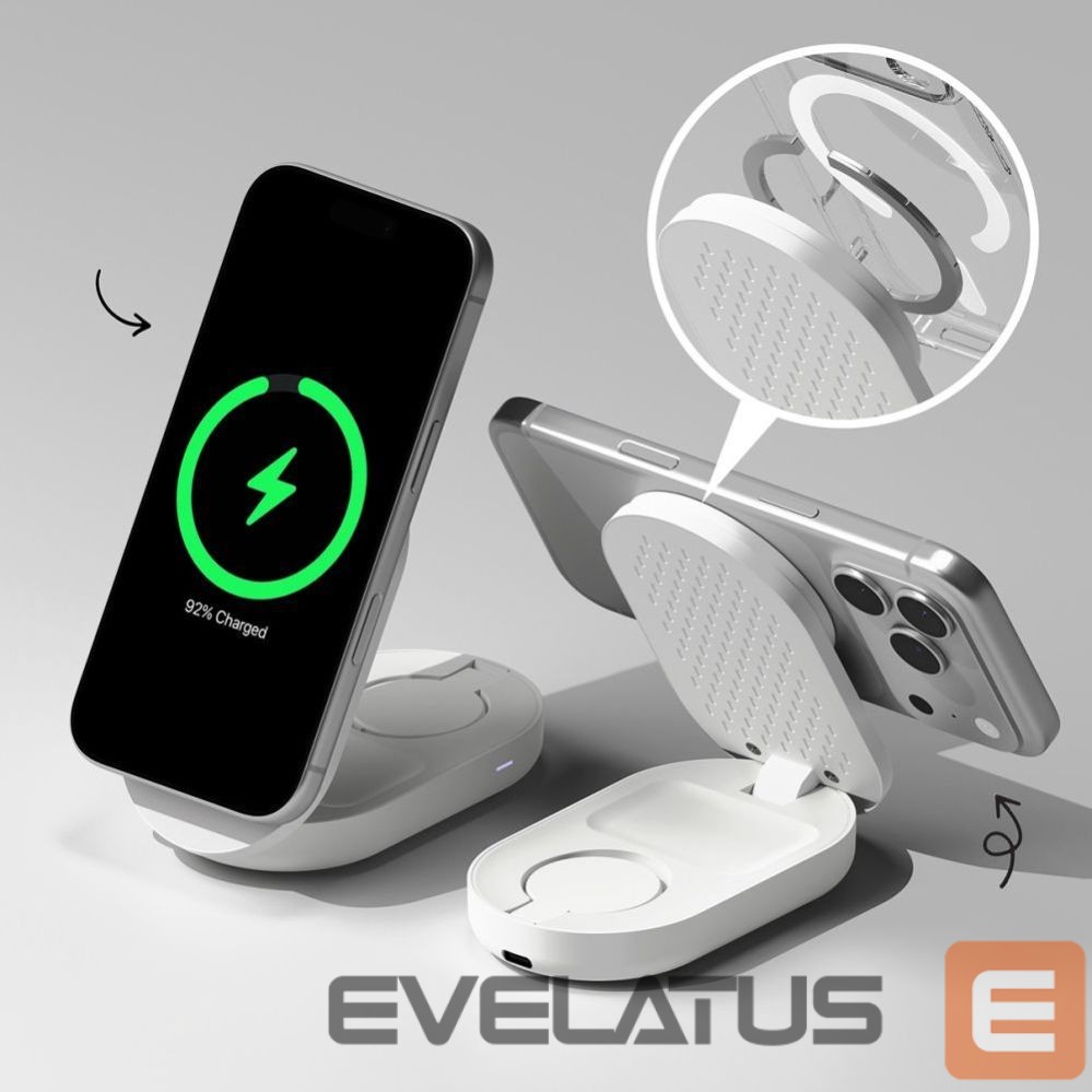 Other goods Ringke Ringke QI2.2 25W 3in1 Magnetic MagSafe Inductive Charger - White