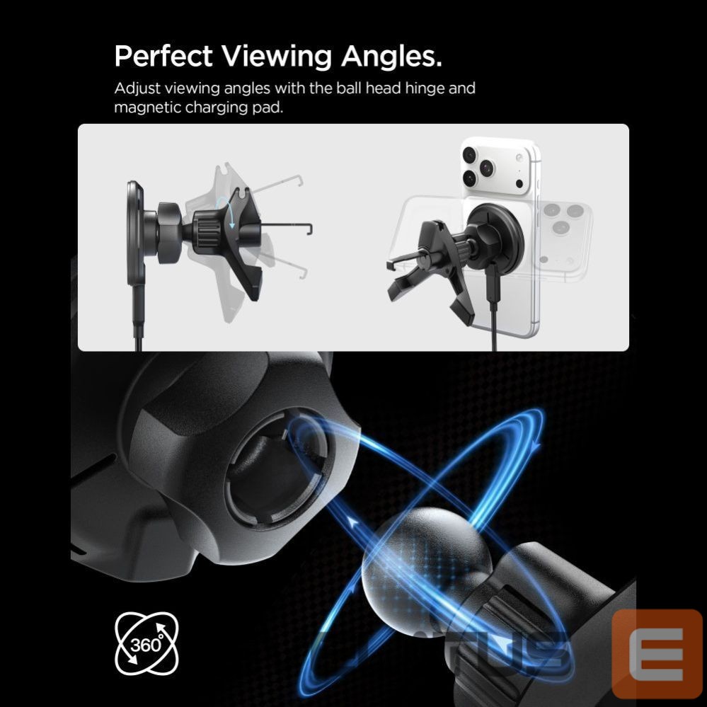 Muud kaubad Spigen Spigen EV15MAQ Essential Qi2 MagSafe Car Air Vent Holder - Black