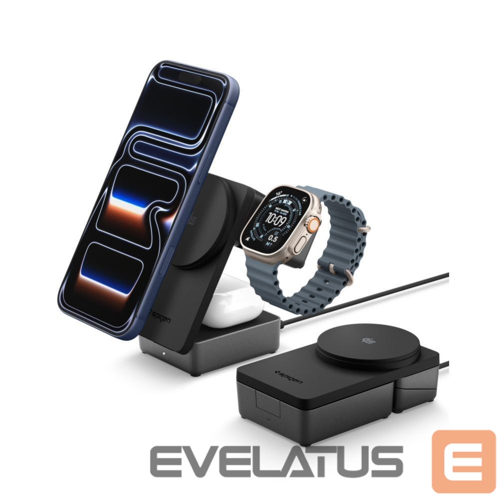 Other goods Spigen Spigen Essential Qi2.2 25W 3in1 MagSafe Magnetic Wireless Charger - Black