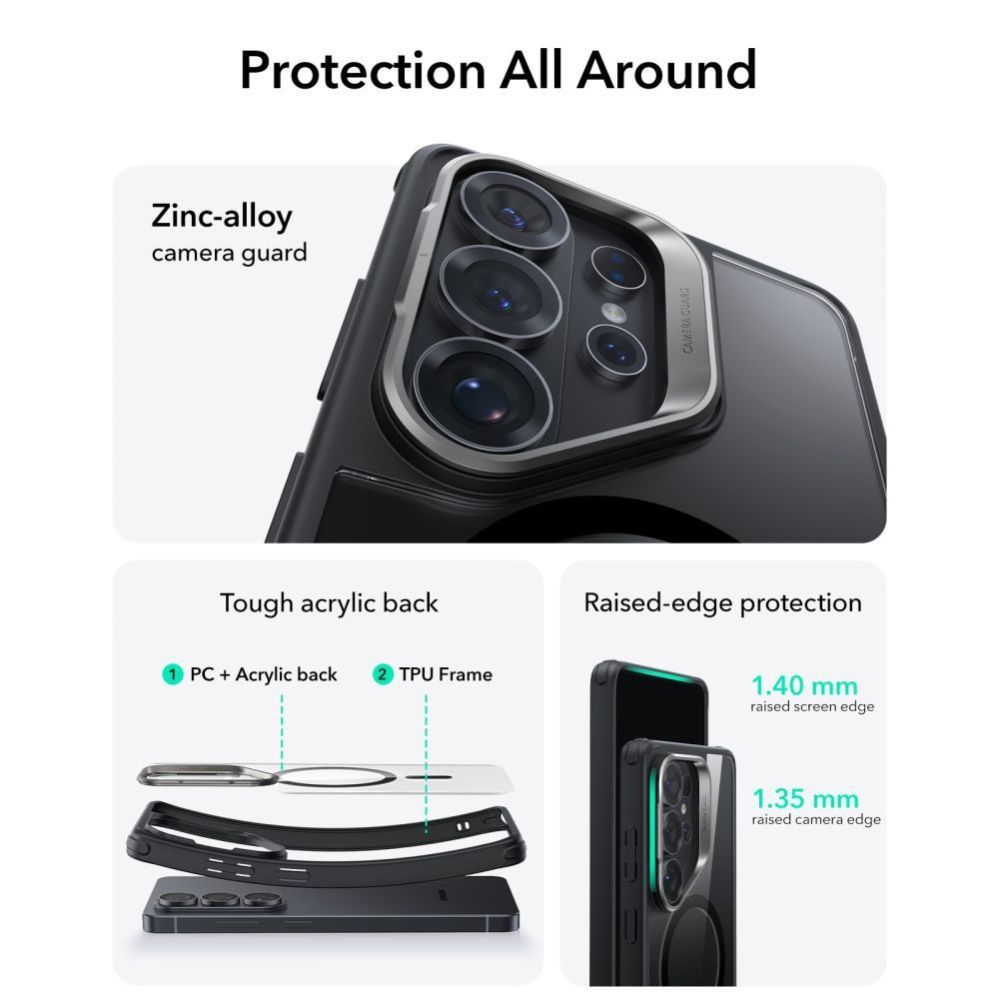 Muud kaubad ESR ESR Classic Hybrid Kickstand MagSafe Case for Samsung Galaxy S26 Ultra - Clear Black