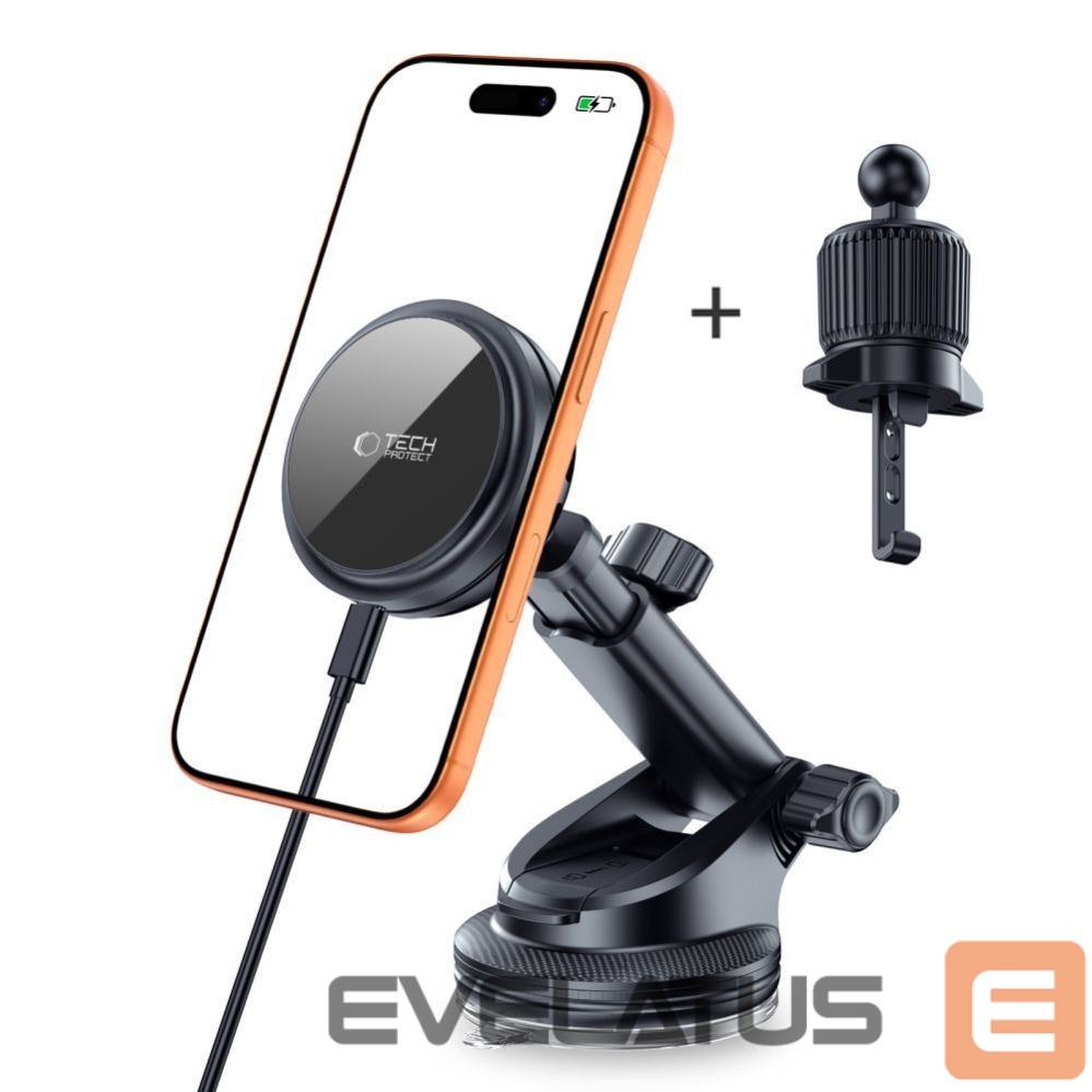 Muud kaubad Tech-Protect Tech-Protect V9 MagSafe 25W Qi 2.2 Car Charger - Black