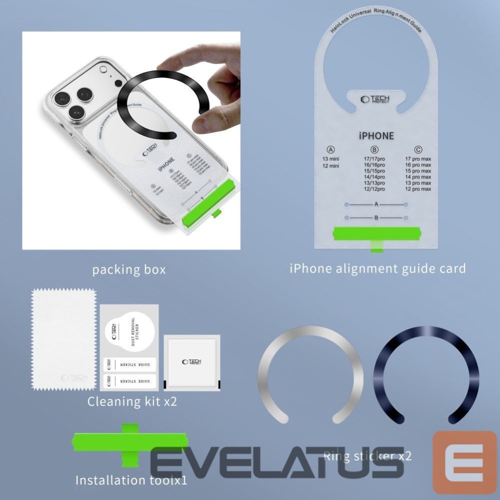 Muud kaubad Tech-Protect Tech-Protect MMP-210 MagSafe 2-Pack Magnetic Ring - Silver / Navy Blue