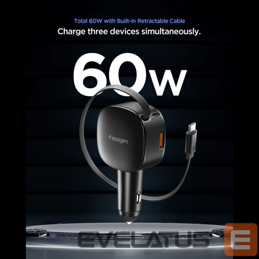 Muud kaubad Spigen Spigen EV603BT 60W Car Charger - Black