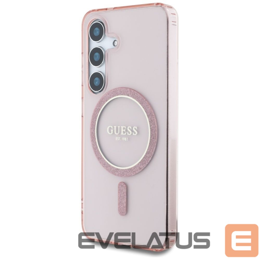 Muud kaubad Guess Guess Glitter Circle Classic Logo MagSafe Case for Samsung Galaxy S25 Pink
