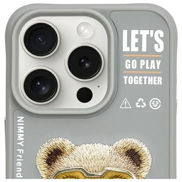 Muud kaubad Nimmy Nimmy Cool&Cute 2.0 Bear Case for iPhone 15 Pro Max - Gray