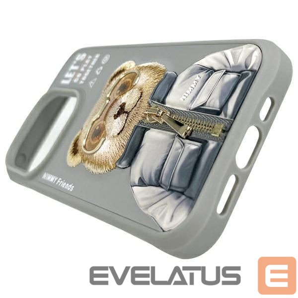 Muud kaubad Nimmy Nimmy Cool&Cute 2.0 Bear Case for iPhone 15 Pro Max - Gray