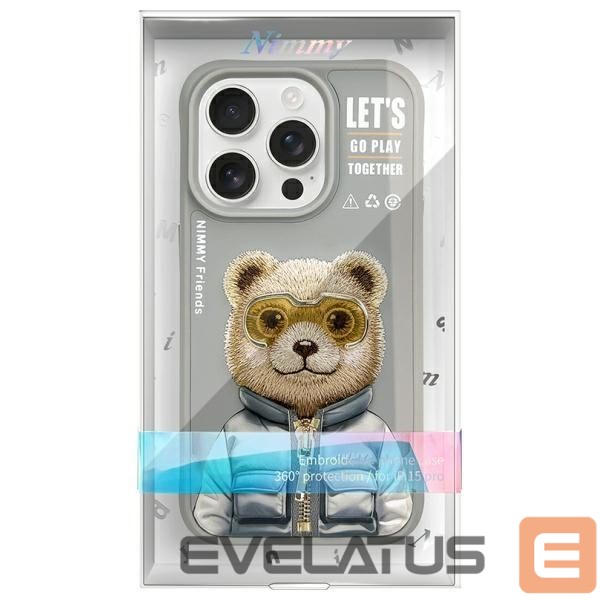 Muud kaubad Nimmy Nimmy Cool&Cute 2.0 Bear Case for iPhone 15 Pro Max - Gray