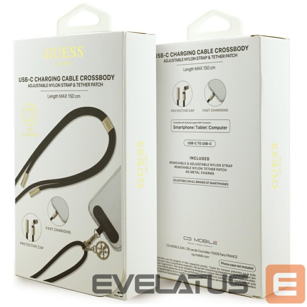 Muud kaubad Guess Guess CBDY 4G Charm USB-C / USB-C Cable 150cm - Black