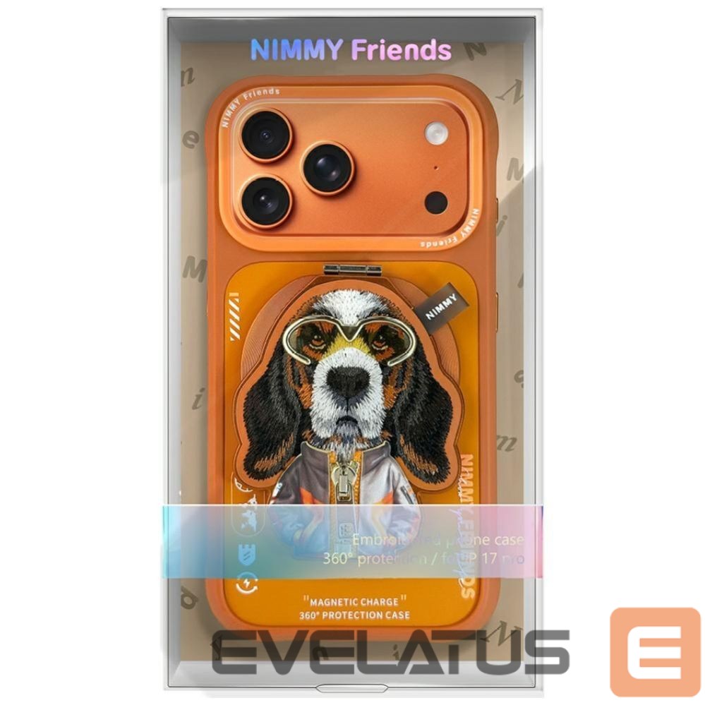 Muud kaubad Nimmy Nimmy Cool&Cute 2.0 Dog Case for iPhone 17 Pro Max with Magnetic Hanger - Orange