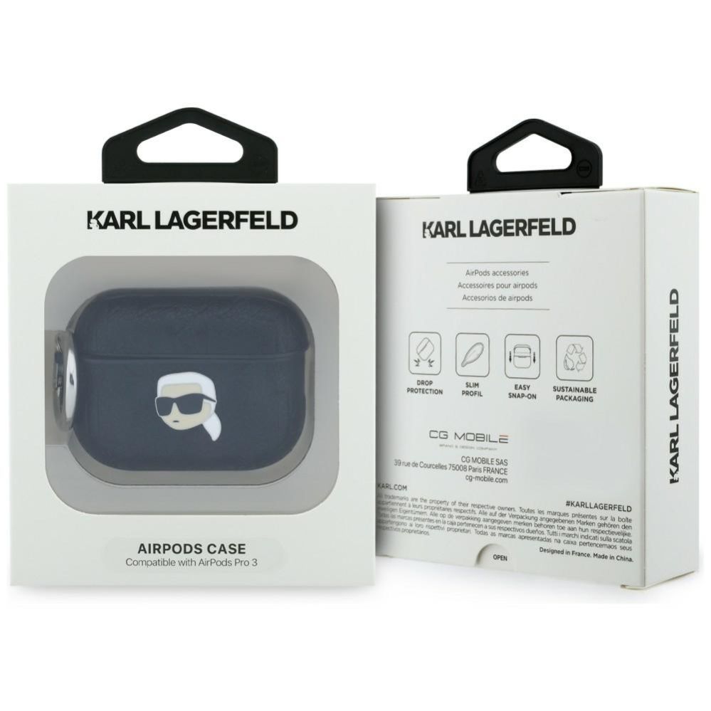 Kitos prekės Karl Lagerfeld Karl Lagerfeld Monogram Karl Head Case for AirPods Pro 3 - Black