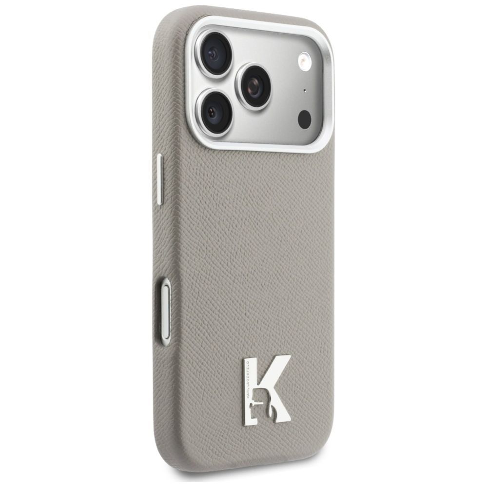 Citas preces Karl Lagerfeld Karl Lagerfeld Karl Head Logo MagSafe Case for iPhone 17 Pro Max - Gray