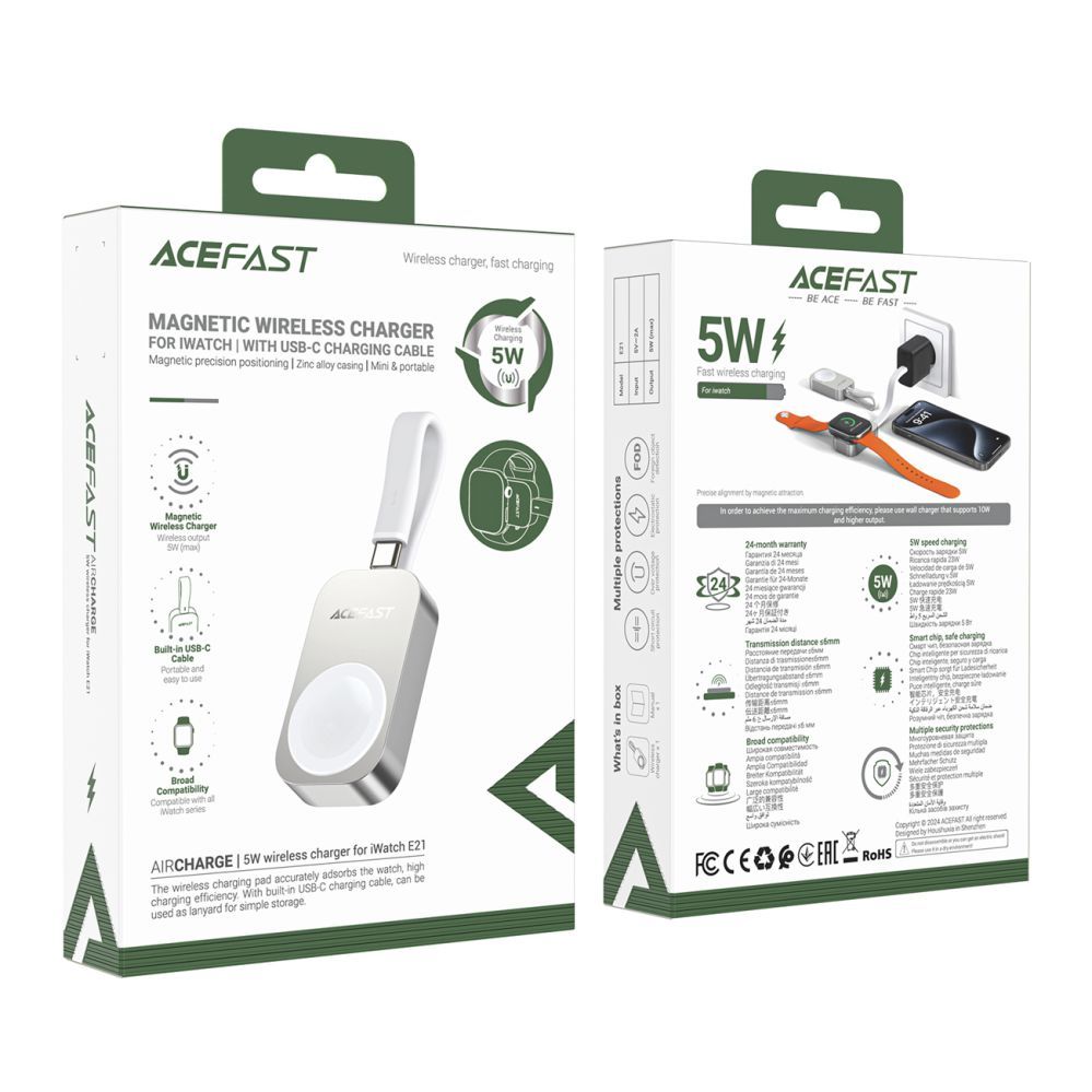 Other goods Acefast Acefast E21 5W Wireless Charger for Apple Watch - Silver