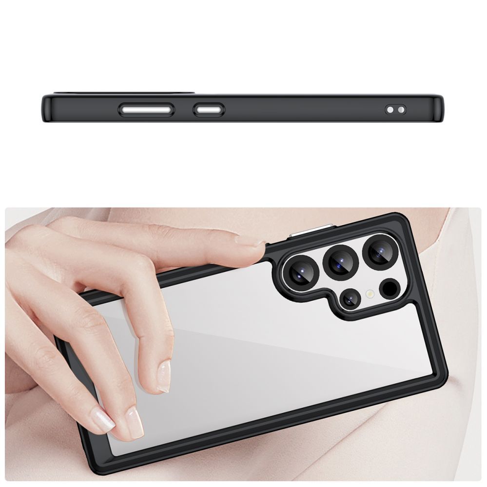 Muud kaubad Hurtel Outer Space Case with Gel Frame for Samsung Galaxy S25 Ultra - Black