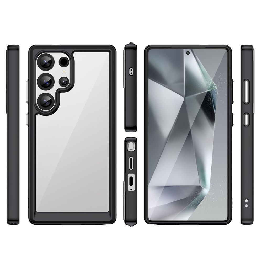 Muud kaubad Hurtel Outer Space Case with Gel Frame for Samsung Galaxy S25 Ultra - Black