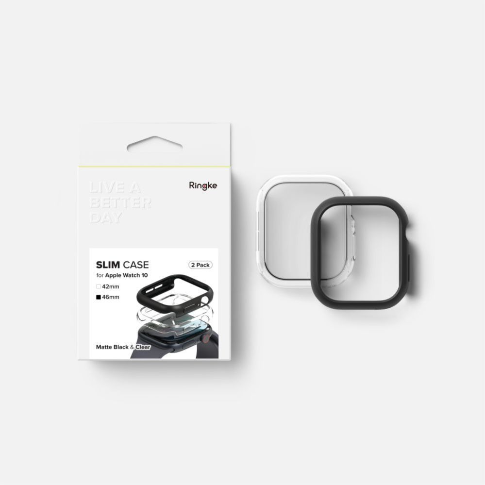 Muud kaubad Ringke Ringke Slim 2-pack Case for Apple Watch 10 46mm - Clear and Matte Black