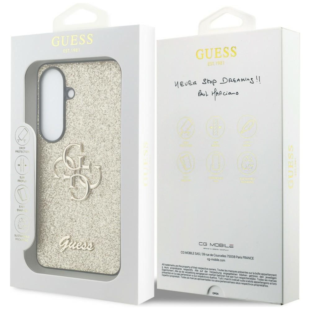 Muud kaubad Guess Guess Fixed Glitter Big 4G Metal Logo case for Samsung Galaxy S26 - gold