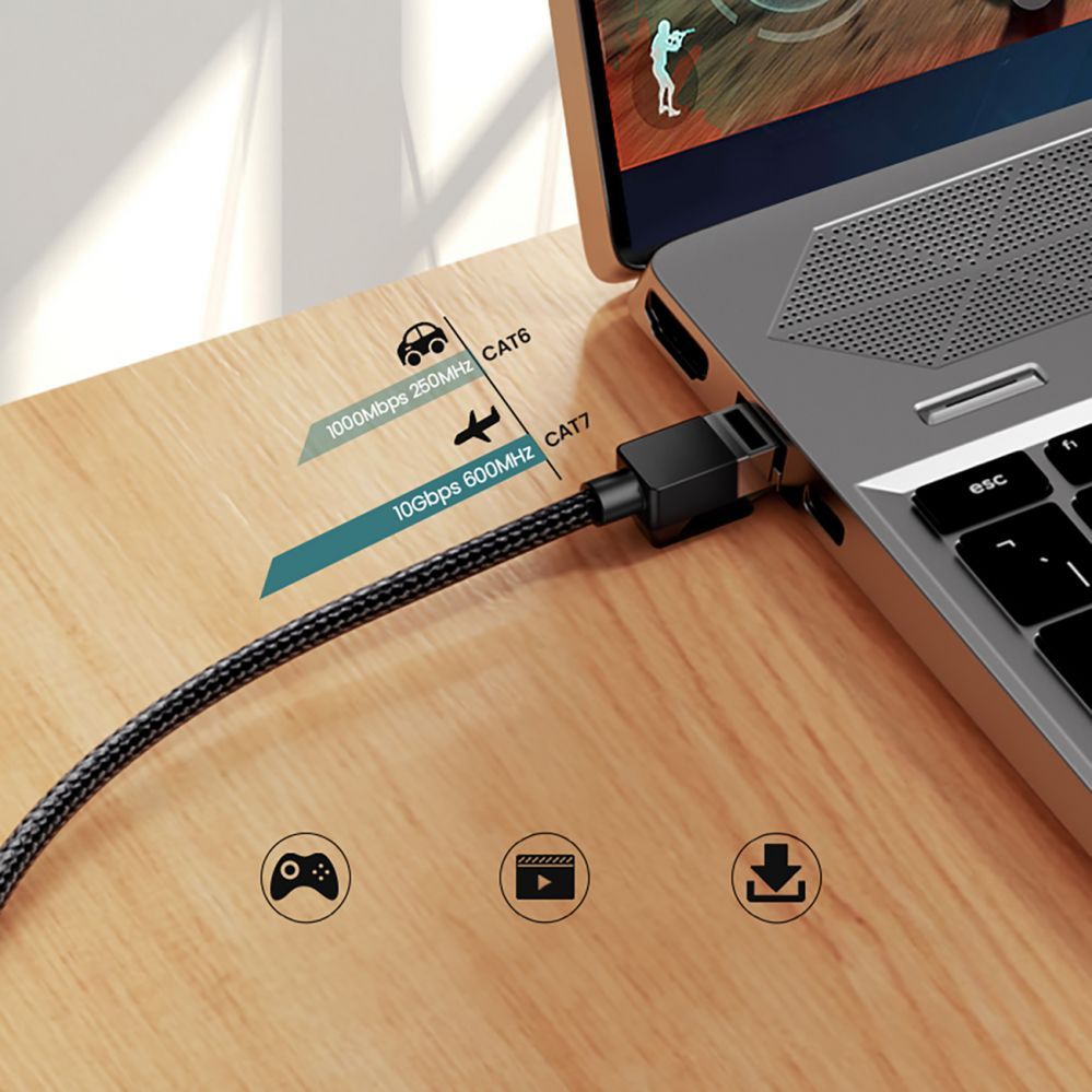 Kabelis Ugreen Ugreen NW150 80424 Ethernet RJ45 Cat 7 10Gbps Cable 3m - Black