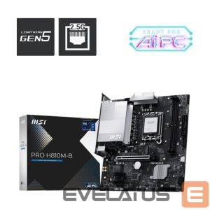 Motherboard for Intel processors MSI  Mainboard||Intel H810|LGA1851|Micro-ATX|Memory DDR5|Memory slots 2|PROH810M-B 