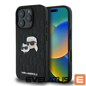 Other Phone Accessory Karl Lagerfeld  Karl Lagerfeld Monogram Karl & Choupette Head Pin Case for iPhone 16 Pro Max - Black\ 