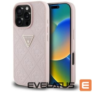 Muud kaubad Guess  Guess Hot Stamp 4G Pattern Triangle Metal Logo Case for iPhone 16 Pro Max - Pink 