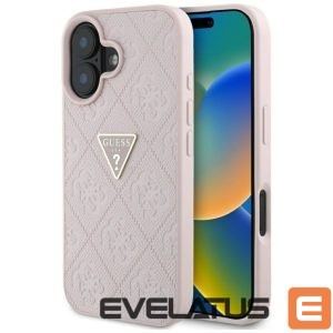 Muud kaubad Guess  Guess Hot Stamp 4G Pattern Triangle Metal Logo iPhone 16 Case - Pink 