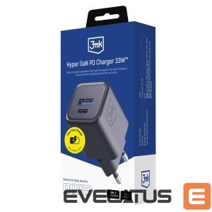 Muud kaubad 3MK  3mk Hyper Charger PD 33W GaN QC4+ PPS AFC FCP SCP 1A1C Wall Charger - Black 