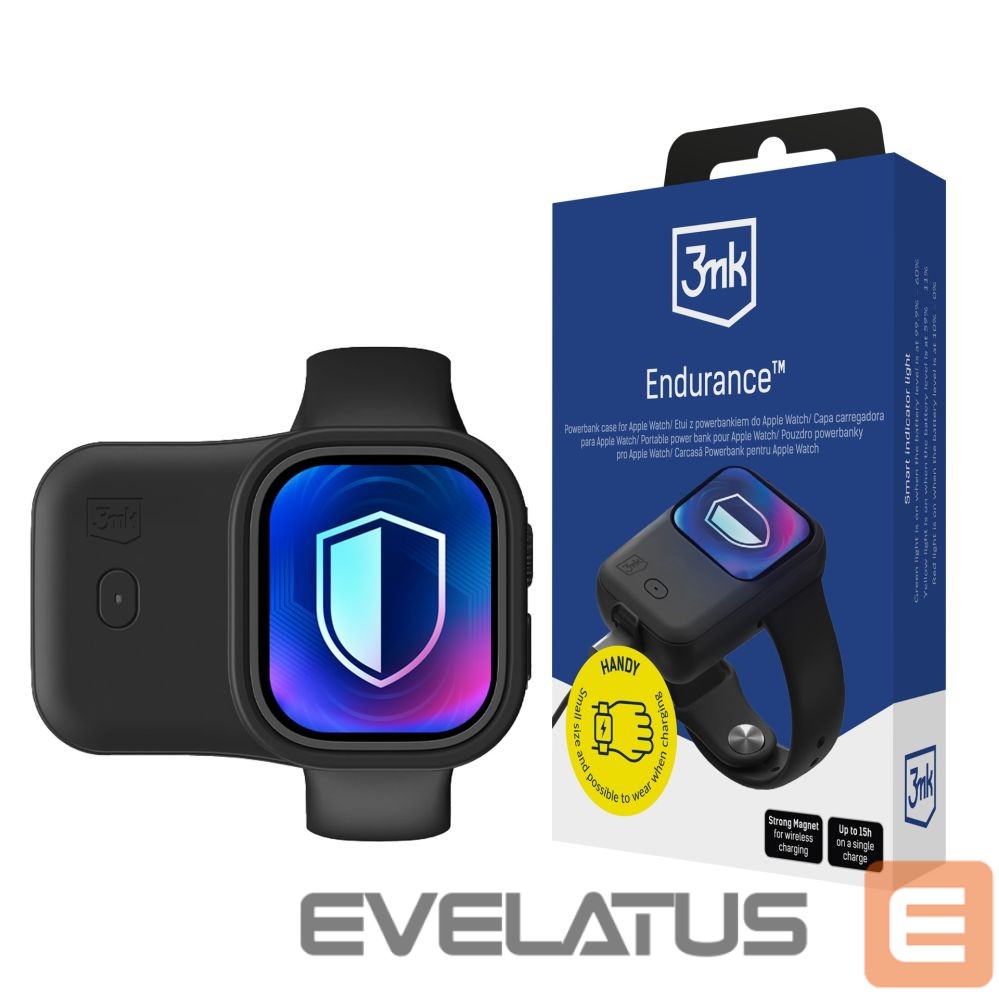 Muud kaubad 3MK 3mk Endurance Powerbank for Apple Watch 49 mm 2.5W 1200mAh USB-C - black