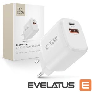Other goods Tech-Protect  Tech-Protect NCA45W-GAN 2-Port USB-C / USB-A 45W Wall Charger - White 