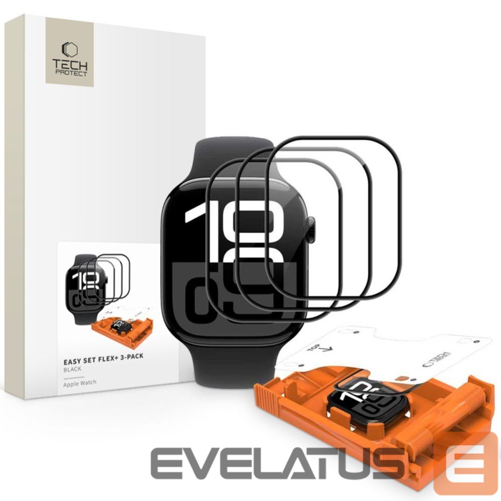 Other goods Tech-Protect Tech-Protect Easy Set Flex+ 3-Pack Tempered Glass for Apple Watch 46mm - Black