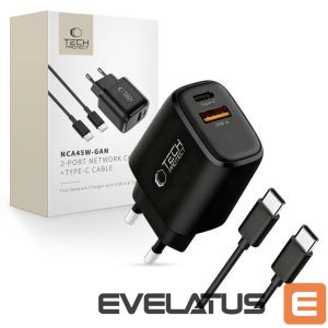 Other goods Tech-Protect  Tech-Protect NCA45W-GAN 2-Port 45W Wall Charger with USB-C Cable - Black 