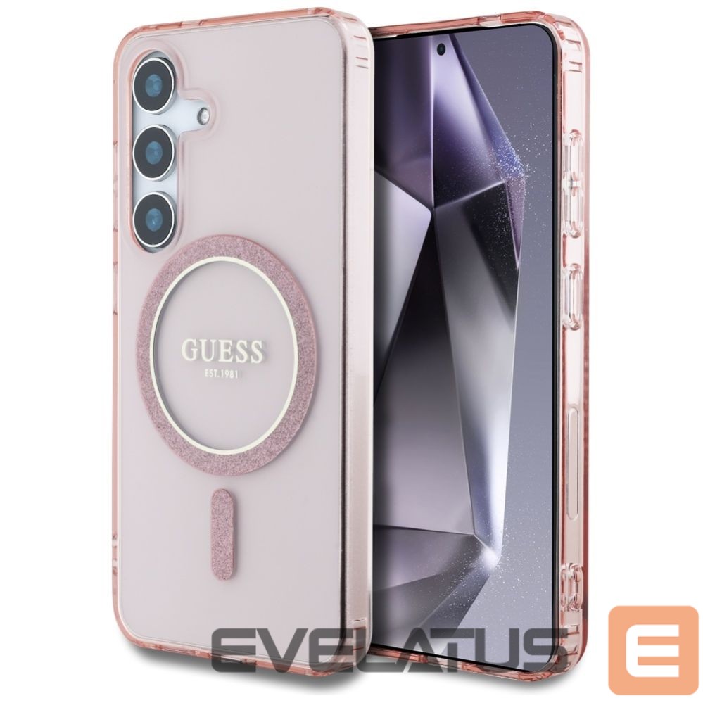 Muud kaubad Guess Guess Glitter Circle Classic Logo MagSafe Case for Samsung Galaxy S25 Pink