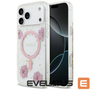 Muud kaubad Guess  Guess Resin Flowers Glitter MagSafe Case for iPhone 17 Pro Max - Pink 