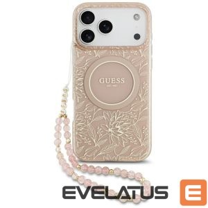 Muud kaubad Guess  Guess IML Flowers Electro Pearl Strap MagSafe Case for iPhone 17 Pro Max - Pink 
