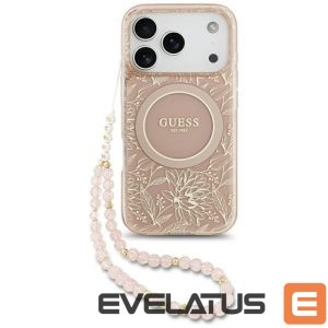 Muud kaubad Guess  Guess IML Flowers Electro Pearl Strap MagSafe Case for iPhone 17 Pro - Pink 