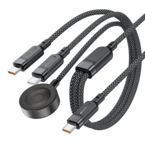 Other goods Acefast  Acefast C6-11 USB-C 3in1 Cable - 2x USB-C / Qi 480Mb/s 100W 1.2m - black 