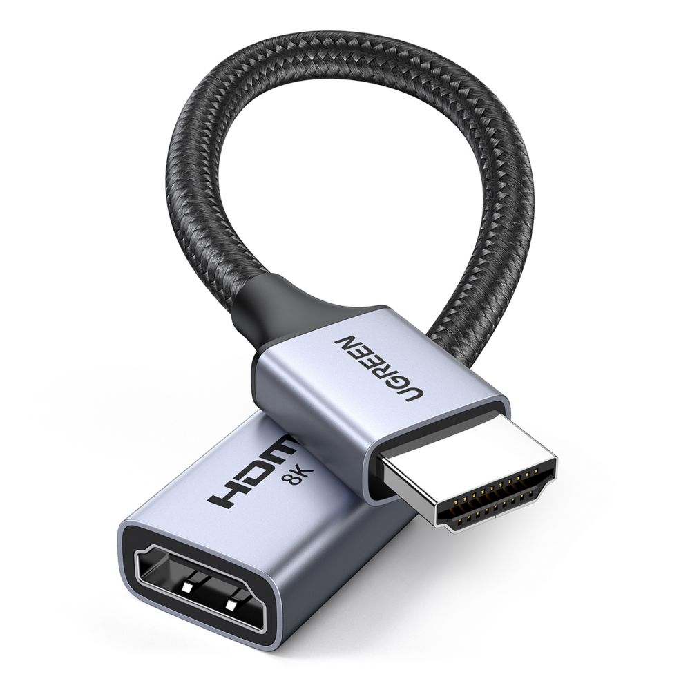 Kabelis Ugreen Ugreen HD165 HDMI (Male) / HDMI (Female) 8K Cable 0.15m - Gray