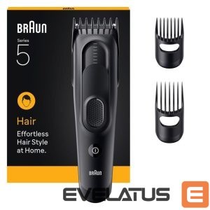 Juukselõikur Braun  Hair Clipper | HC5530 Series 5 | Cordless | Number of length steps 17 | Black 