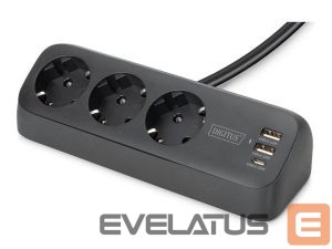 Switches and sockets Digitus  3-way office socket strip with 2x USB-A and 1x USB-C connections | DA-70625 