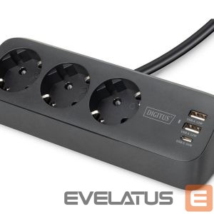 Switches and sockets Digitus  3-way office socket strip with 2x USB-A and 1x USB-C connections | DA-70625 