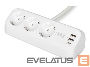 Switches and sockets Digitus  3-way office socket strip with 2x USB-A and 1x USB-C connections | DA-70626 