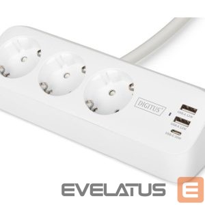 Switches and sockets Digitus  3-way office socket strip with 2x USB-A and 1x USB-C connections | DA-70626 
